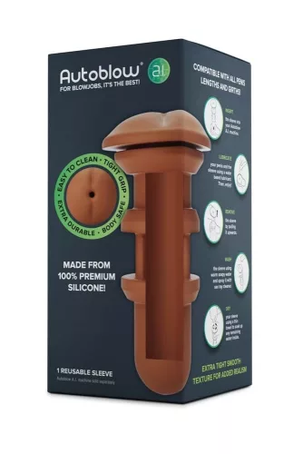 Autoblow A.I. Silicone Anus Sleeve - Brown_B0O50_1