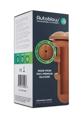 Autoblow A.I. Silicone Anus Sleeve - Brown_B0O50_1