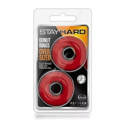 STAY HARD DONUT RINGS OVERSIZED RED