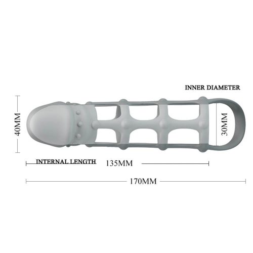 Pretty Love Penis Sleeve With Ball Strap White