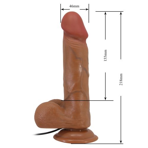 Beautiful Bahamut 8,5 " Vibrating Dildo Brown