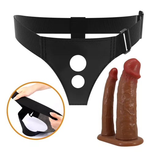 Pretty Love Keaven Harness Briefs with Double Dildos