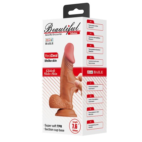 Beautiful Zebulon 7,6 " Dildo Brown