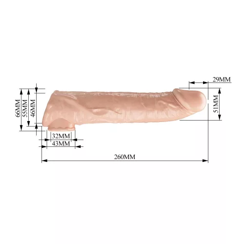 Pretty Love Extension Penis Sleeve 10,2" Flesh