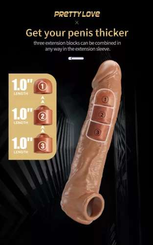 Pretty Love Extension Penis Sleeve 10,2" Brown