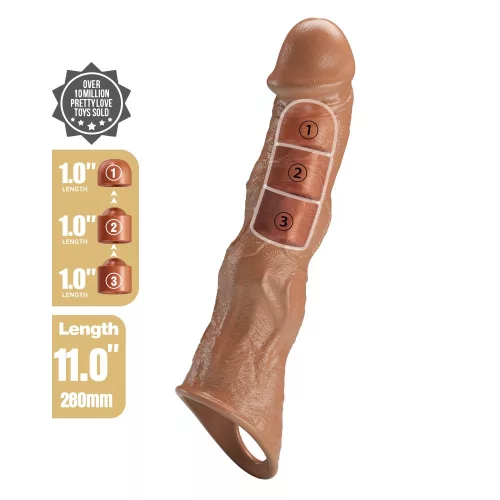 Pretty Love Extension Penis Sleeve 11" Brown