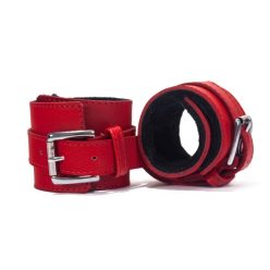 Hand Cuffs Grain Leather Red/Black_B0O25_3