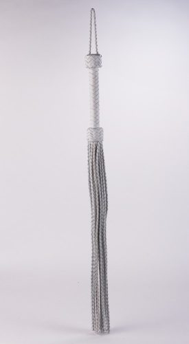 Kid Handle Kid Leather Braided Tails White_B15O25_3