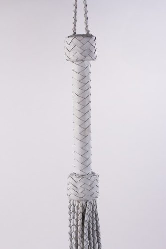 Kid Handle Kid Leather Braided Tails White_B15O25_3