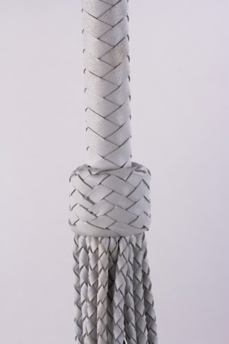 Kid Handle Kid Leather Braided Tails White_B15O25_3