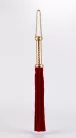 Flogger with Metallic Leather Handle and Suede Leather Tails Red 18"