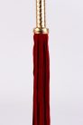 Flogger with Metallic Leather Handle and Suede Leather Tails Red 18"