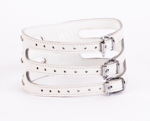 Designer Traingo Collar Made in Calf Softy Leather White