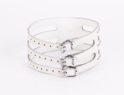 Designer Traingo Collar Made in Calf Softy Leather White