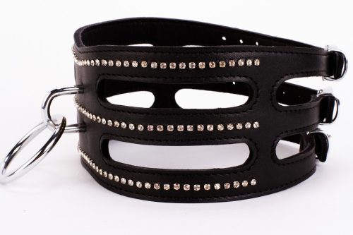 Designer Traingo Collar Made in Calf Softy Leather Black