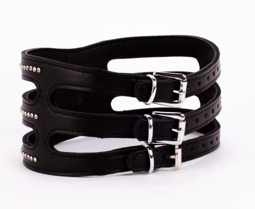Designer Traingo Collar Made in Calf Softy Leather Black