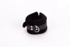Handcuff Design Made in Calf Softy Leather and Puffed Fur Black