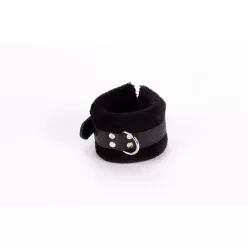   Handcuff Design Made in Calf Softy Leather and Puffed Fur Black