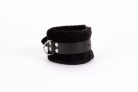 Handcuff Design Made in Calf Softy Leather and Puffed Fur Black