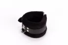 Handcuff Design Made in Calf Softy Leather and Puffed Fur Black