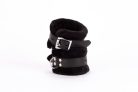 Handcuff Design Made in Calf Softy Leather and Puffed Fur Black