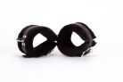 Handcuff Design Made in Calf Softy Leather and Puffed Fur Black