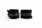 Handcuff Design Made in Calf Softy Leather and Puffed Fur Black