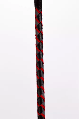 Leather Stick with Neon Strip and Nubuck Leather Top Red