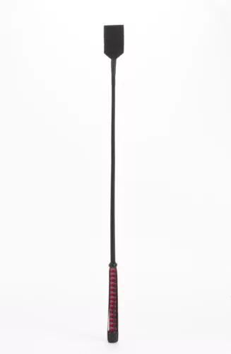 Nylon Stick with Neon Strip and Goat Kid Leather Handle Nubuck Leather Black
