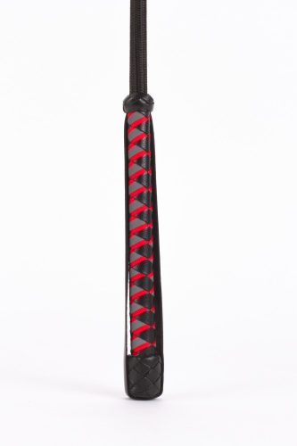 Nylon Stick with Neon Strip and Goat Kid Leather Handle Nubuck Leather Black