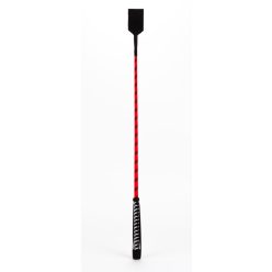   Nylon Stick with Neon Strip and Goat Kid Leather Handle Nubuck Leather Top Red
