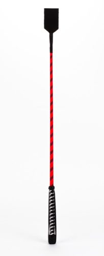Nylon Stick with Neon Strip and Goat Kid Leather Handle Nubuck Leather Top Red
