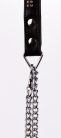 Lamb Leather Handle with 2 Rows of Small Rhinestones and Metal Chain Black