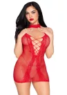 Heart Halter Mini Dress - Red