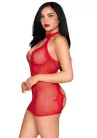 Heart Halter Mini Dress - Red