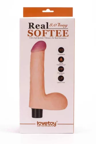 8" Real Softee Vibrating Dildo 4