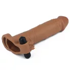 Pleasure X-Tender Vibrating Penis Sleeve #5 Brown