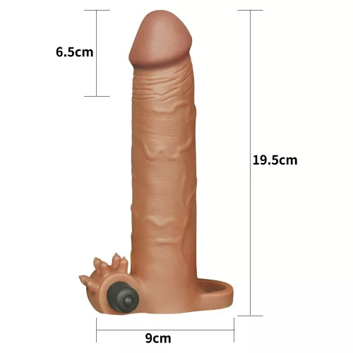 Pleasure X-Tender Vibrating Penis Sleeve #5 Brown