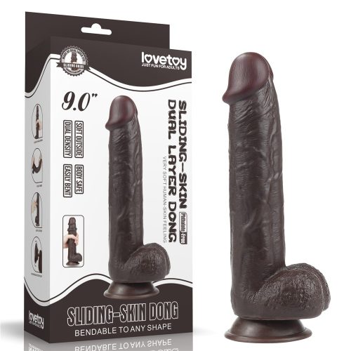 9,0'' Sliding Skin Dual Layer Dong Black