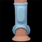 Vibrating Silk Knights Ring with Scrotum Sleeve Blue_B15O50_1