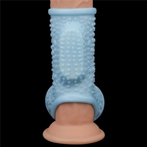 Vibrating Drip Knights Ring with Scrotum Sleeve Blue_B15O50_3