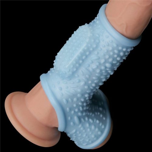 Vibrating Drip Knights Ring with Scrotum Sleeve Blue_B15O50_3