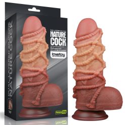   9.5'' Dual layered Platinum Silicone Cock with Rope_B15O50_3