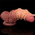 9.5'' Dual layered Platinum Silicone Cock with Rope_B15O50_3