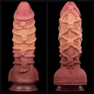 10.5'' Dual layered Platinum Silicone Cock with Rope