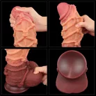 10.5'' Dual layered Platinum Silicone Cock with Rope