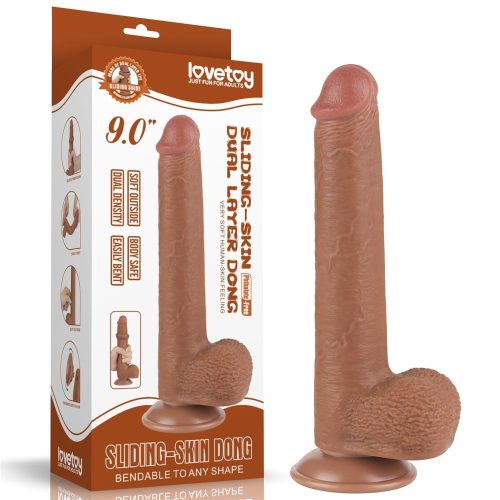 9'' Sliding Skin Dual Layer Dong Brown_B15O50_3