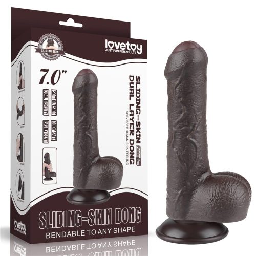 7'' Sliding Skin Dual Layer Dong Black_B15O50_3