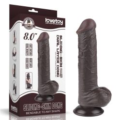   8'' Sliding Skin Dual Layer Dong Black III_B15O50_3