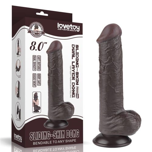 8'' Sliding Skin Dual Layer Dong Black III_B15O50_3